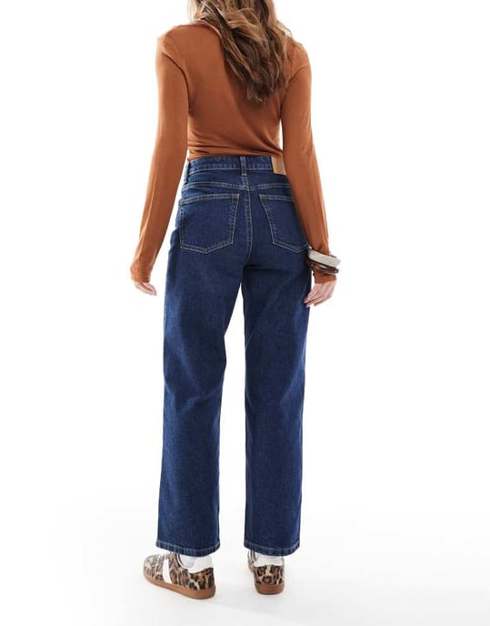 ASOS DESIGN ankle grazer straight leg jeans in indigo - MBLUE - Image 3