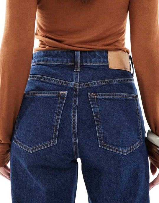 ASOS DESIGN ankle grazer straight leg jeans in indigo - MBLUE - Image 4