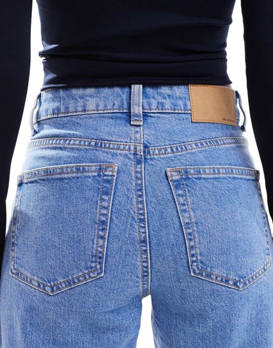 ASOS DESIGN ankle grazer straight leg jeans in bright blue - Image 4