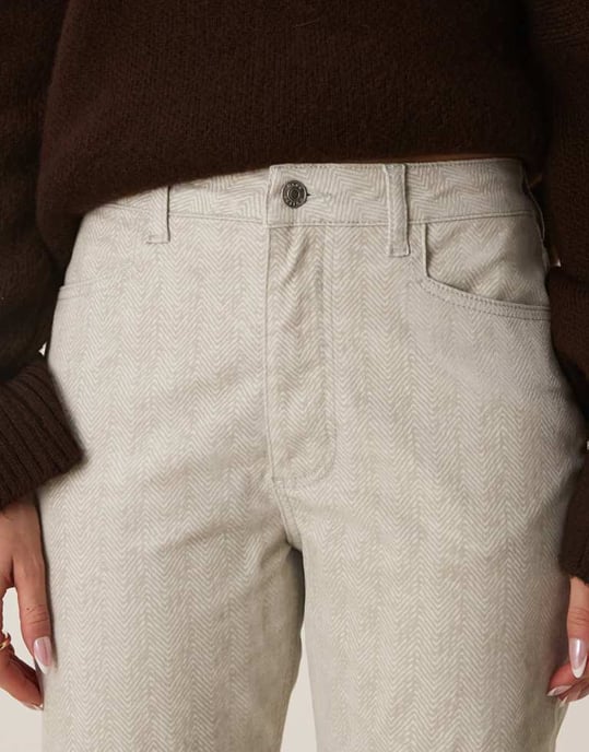 ASOS DESIGN straight leg herringbone flock jean in grey - Image 4