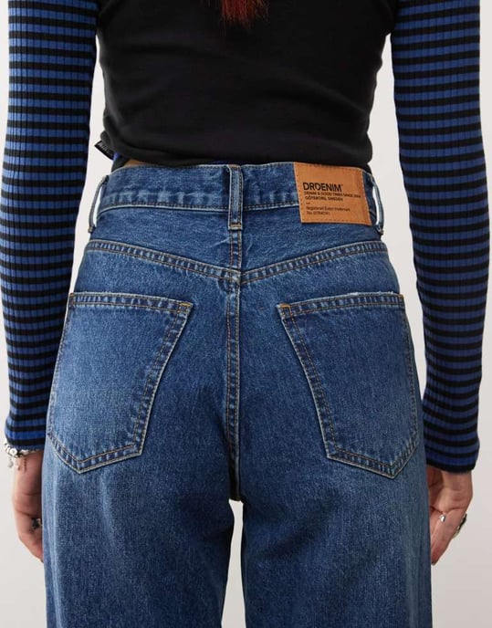 Dr Denim Echo regular fit rak ben i medelblå sten med spray - Image 4
