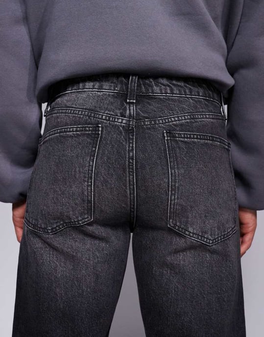 ASOS DESIGN raka stretchjeans i tvättad svart - Image 4