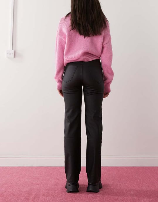 Dr Denim Moxy raka jeans i svart metall - Image 2