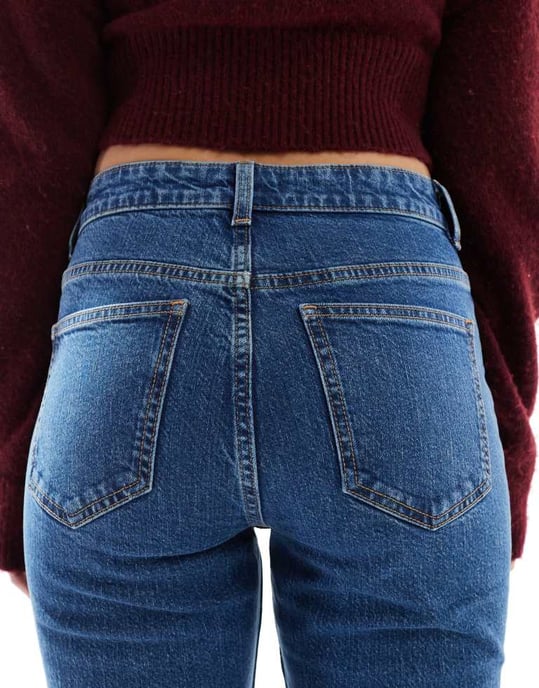 ASOS DESIGN mid rise flare jeans in authentic midwash - Image 4
