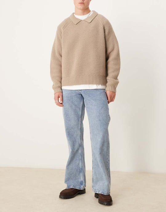 ASOS DESIGN vida flare jeans i ljusblåtvätt - Image 1