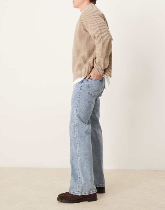ASOS DESIGN vida flare jeans i ljusblåtvätt - Image 2