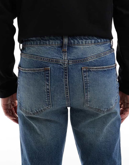 ASOS DESIGN stretch flare jeans i medelblå tvätt - Image 4