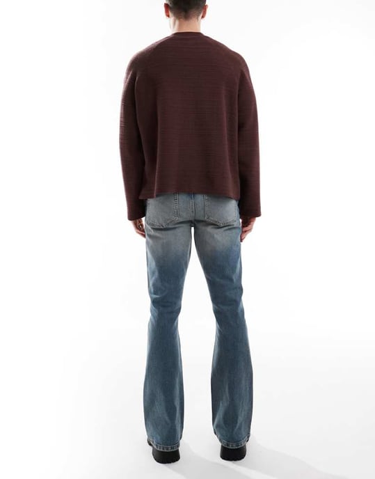 ASOS DESIGN stretch flare jeans i ljusblå tvätt med nyans - Image 3