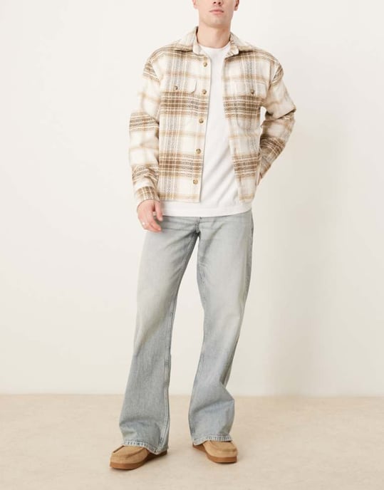 ASOS DESIGN vida flare jeans i urtvättad tvätt - Image 1