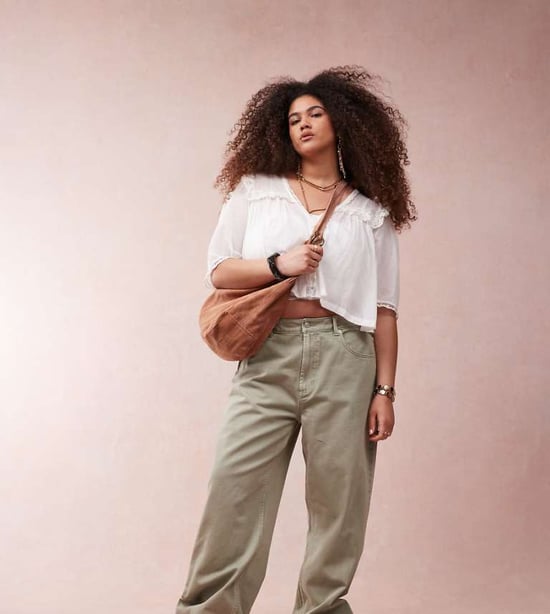 ASOS DESIGN Curve vida byxor i khaki - Image 1