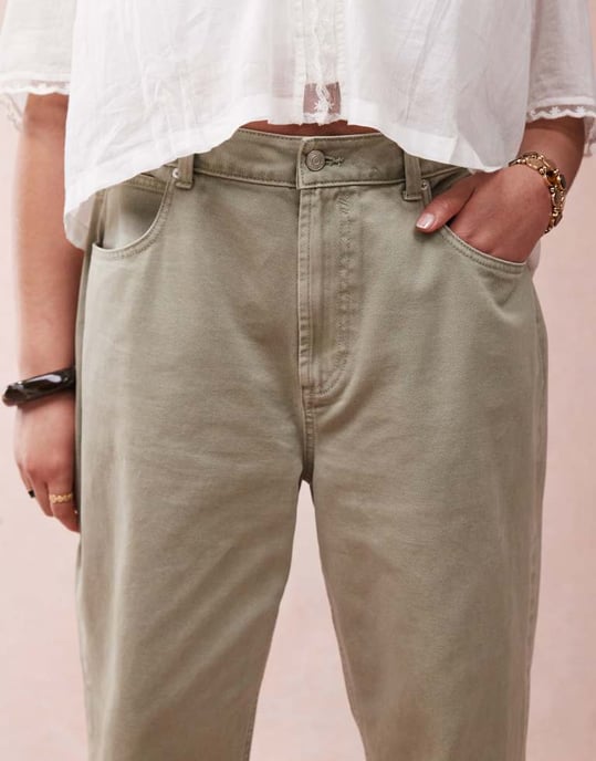 ASOS DESIGN Curve vida byxor i khaki - Image 4