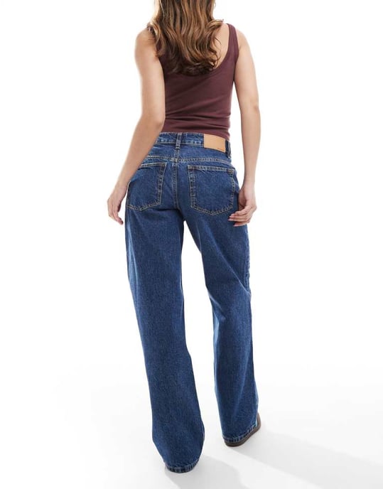 ASOS DESIGN lågt skurna baggy jeans i mörkblå - Image 2