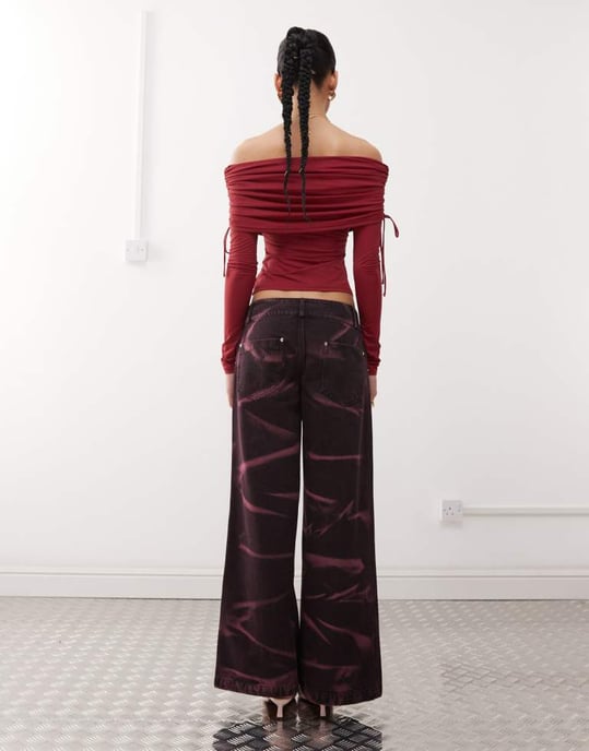 Labelrail x Jennifer McKing baggy oversized distressed wash jeans in black - Image 2