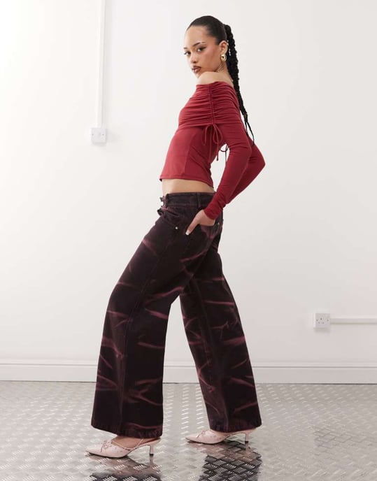 Labelrail x Jennifer McKing baggy oversized distressed wash jeans in black - Image 3