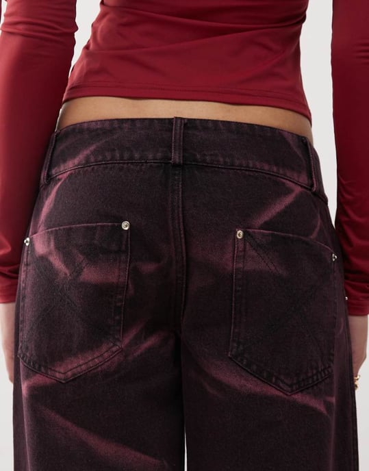 Labelrail x Jennifer McKing baggy oversized distressed wash jeans in black - Image 4