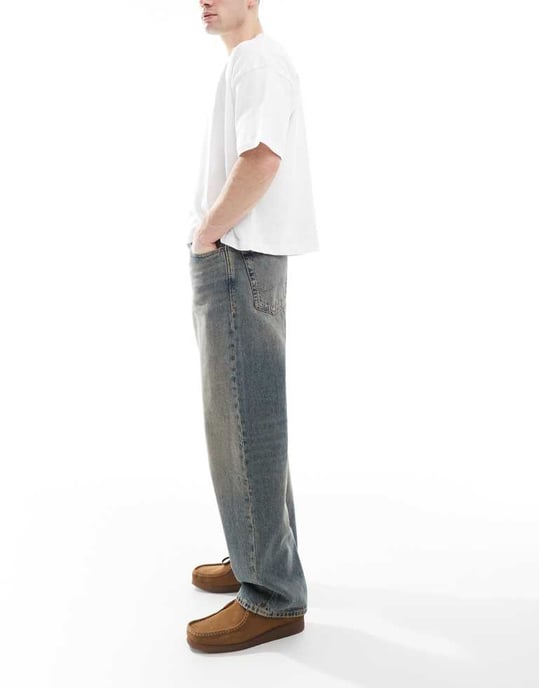 Jack & Jones Alex baggy jeans in vintage blue wash - Image 3