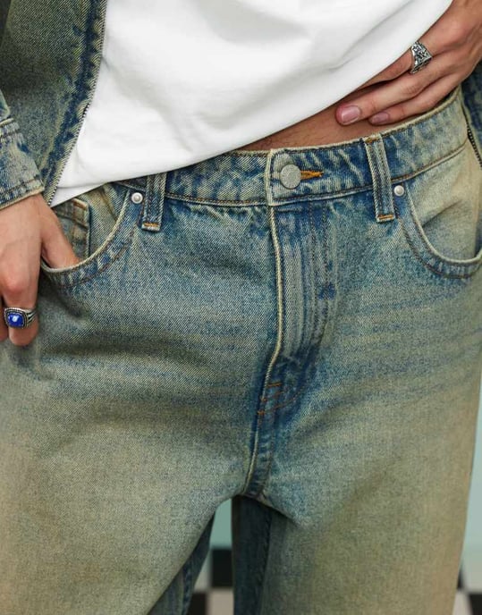 ASOS DESIGN baggy jeans with tint in mid wash blue - Image 4