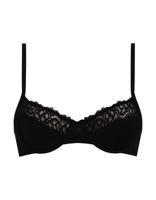 Calvin Klein Attraction lace detail demi underwire bra in black - Image 2