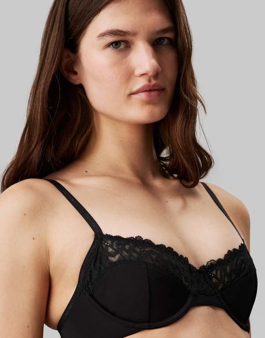 Calvin Klein Attraction lace detail demi underwire bra in black - Image 4