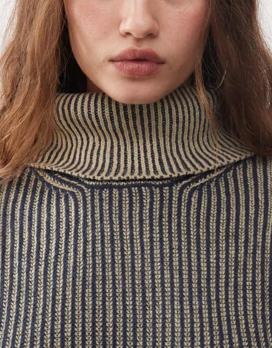 Noisy May roll neck ribbed jumper in washed grey - Image 3