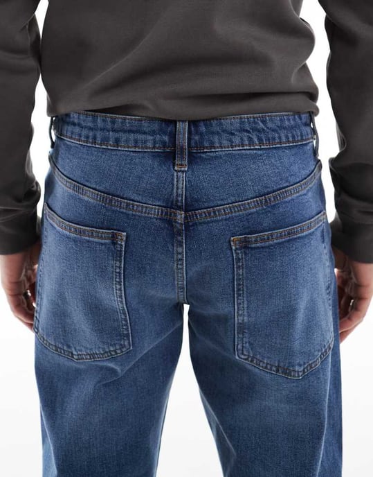 ASOS DESIGN stretch tapered jeans i medtvätt - Image 4