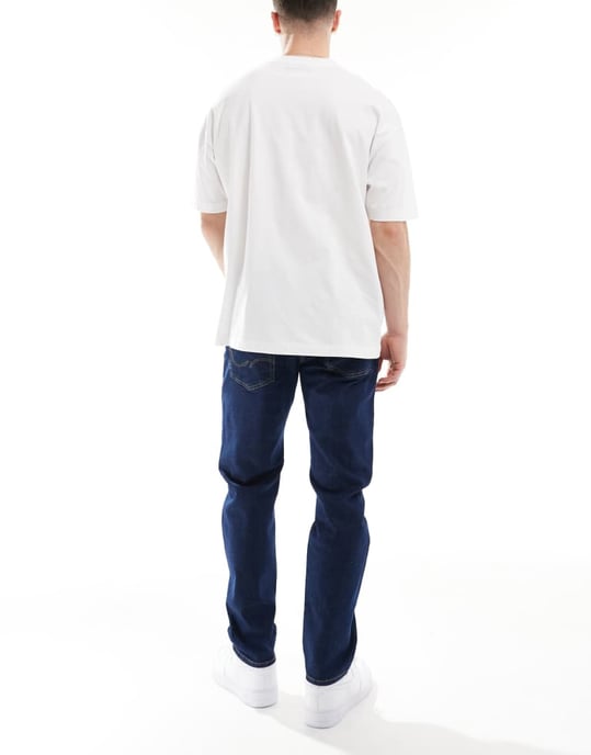 Jack & Jones Mike tapered jeans i rå indigo tvätt - Image 2