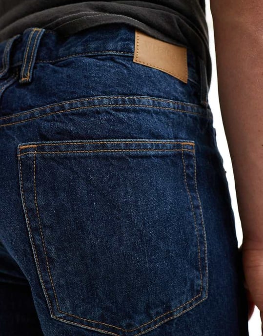 Weekday Barrel avslappnad passform tapered jeans i kompakt blå tvätt - Image 3