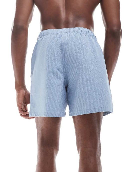 Hollister 6\\" swim sweersucker short in light blue" - Image 4