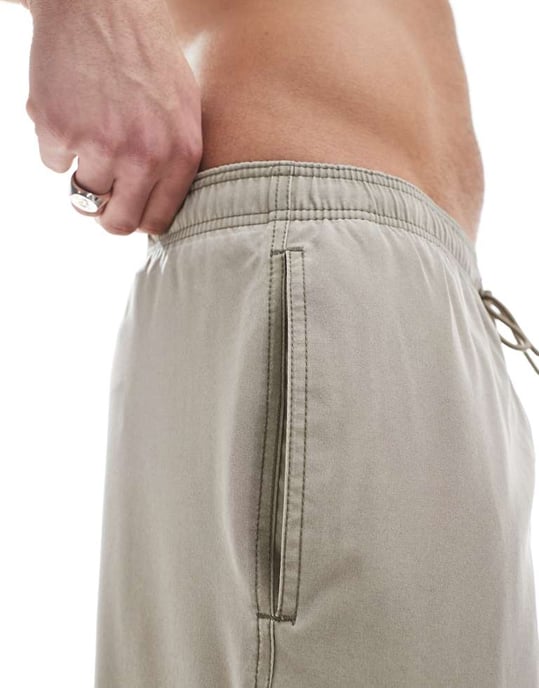 Hollister Y2K swim short in khaki - Image 4
