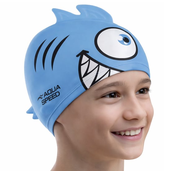 Boys Girls Piranha Patterned Swimming Cap | Silicone 3D Print Easy Fit Swim Cap - Image 3