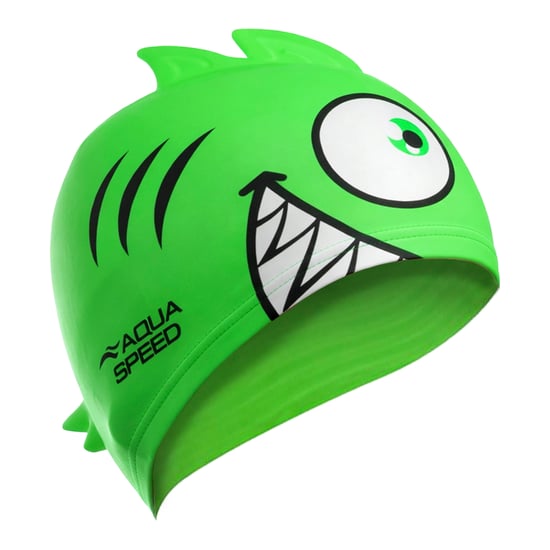 Pojkar Flickor Piranha Mönstrad Simhuvudbonad | Silikon 3D Tryckt Lätt Passande Simhuvudbonad - Image 1