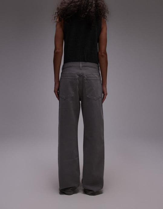 ARKET Shore låg midja avslappnad boyfriend-fit jeans i mjuk grå tvätt - Image 2