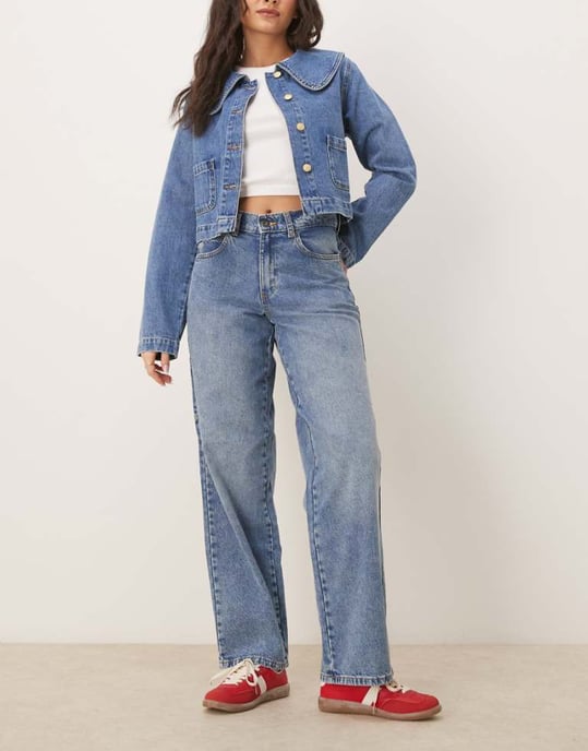 Dickies herndon loose fit denim jeans in rinsed blue with fade - Image 1