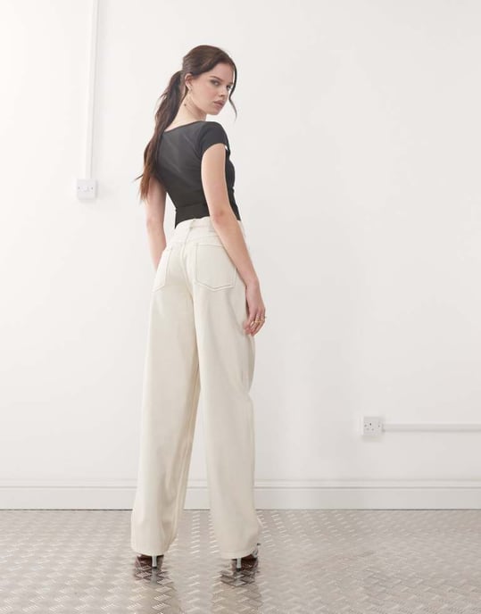 Miss Sixty boyfriend fit denim jeans in off white - Image 2