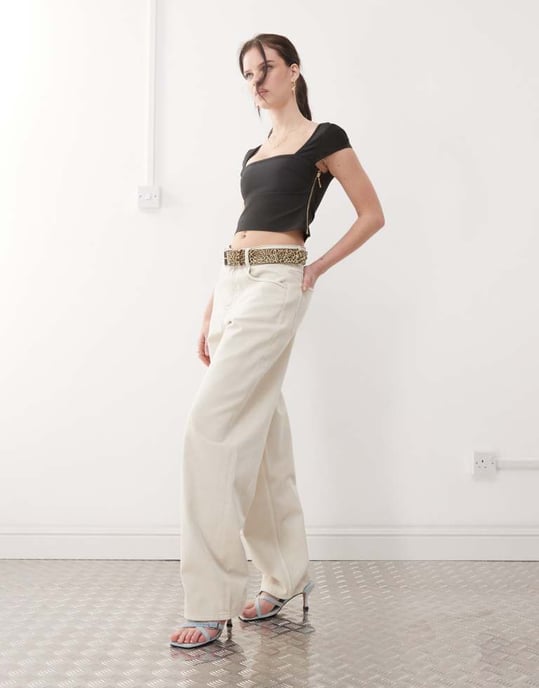 Miss Sixty boyfriend fit denim jeans in off white - Image 3