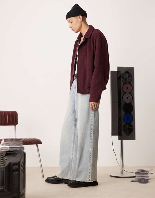 ASOS DESIGN lösa jeans i ljus tvättad blå - Image 2