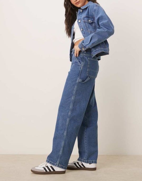 Dickies stevensville loose fit carpenter denim jeans in classic blue - Image 3