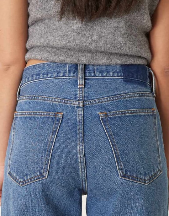 Abercrombie & Fitch mid rise slouchy fit jeans i mörk tvätt - Image 4