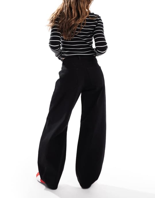 Miss Selfridge barrel leg jean in black - Image 2
