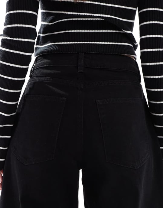 Miss Selfridge barrel leg jean in black - Image 4
