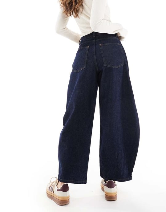 Miss Selfridge barrel leg jean in mid blue - Image 3