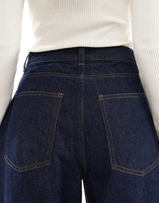 Miss Selfridge barrel leg jean in mid blue - Image 4