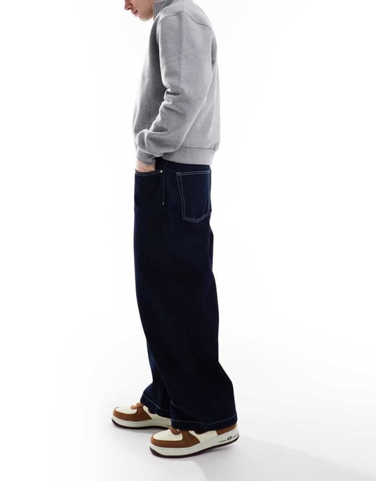 ASOS DESIGN hästskojeans i indigo - Image 2