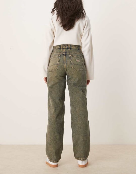 Dickies thomasville regular fit denim jeans in indigo with yellow fade - Image 2