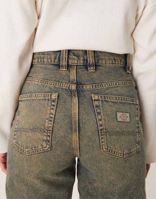 Dickies thomasville regular fit denim jeans in indigo with yellow fade - Image 4