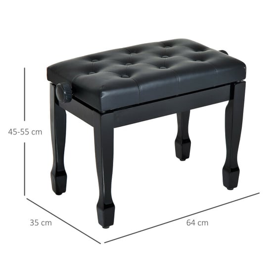 4goodz Pianokruk in hoogte verstelbaar45-55 cm kunstleer - - Image 3