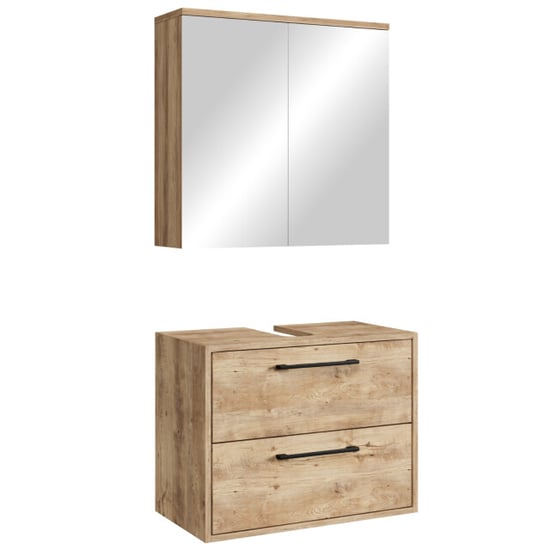 Badplaats Wastafelkast set florence 60 x 35 cm – kastanje – badmeubel met - Image 1