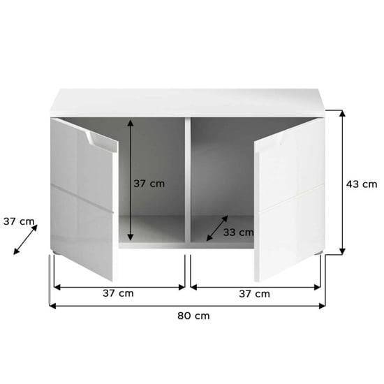 Furnilux Solero bank wit hoogglans mdf tz - Image 6