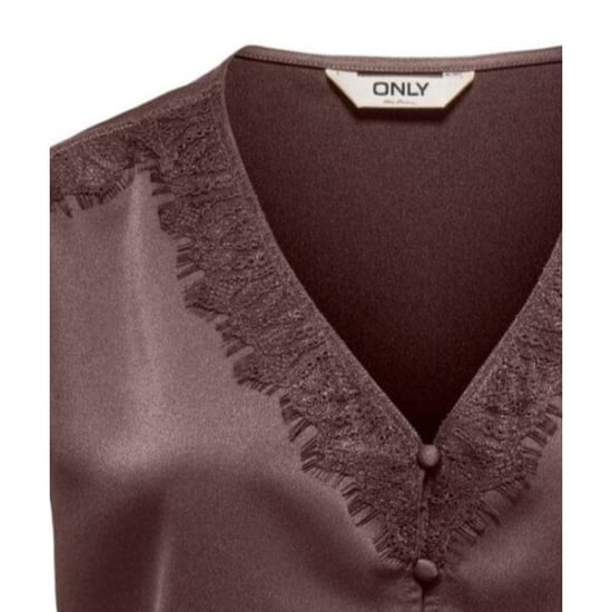 Only Onlfaraya s/l button lace satin top - Image 3
