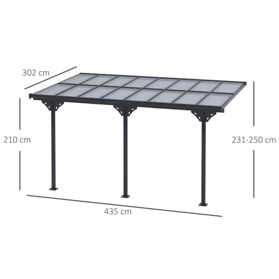 4goodz Terrasoverkapping in hoogte verstelbaar aluminium 4 x 3 m - - Image 6